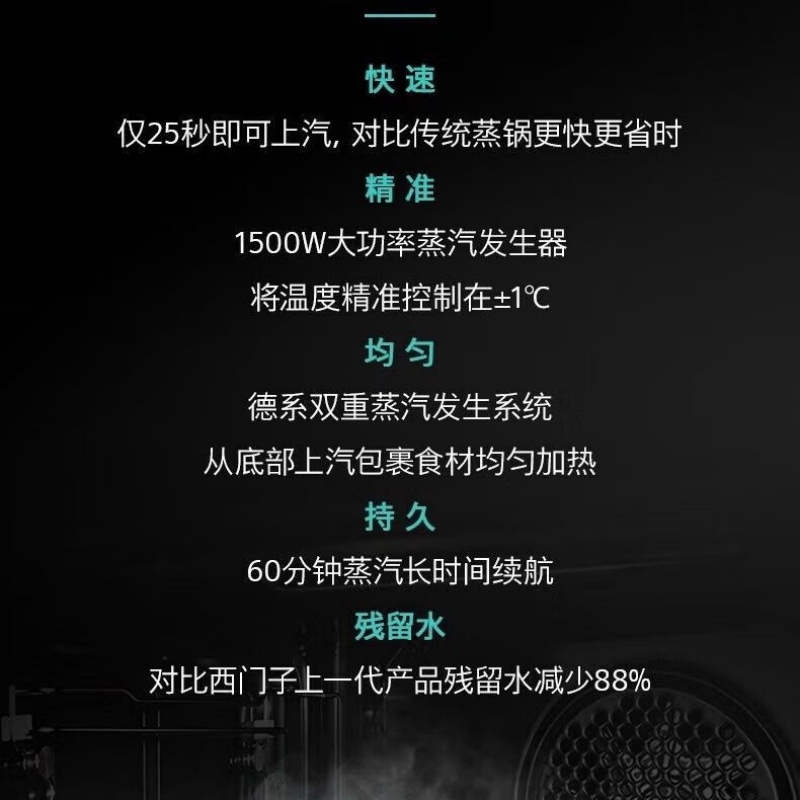 西门子 CP1S7NAG3W 六合一曜石700M变频微波微蒸烤箱一体蒸饭柜高清大图