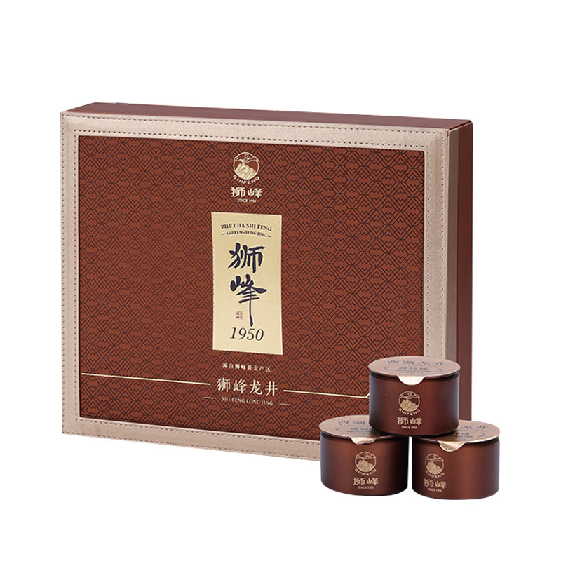 狮峰牌绿茶西湖龙井茶叶大观3号明前特级精品礼盒100g