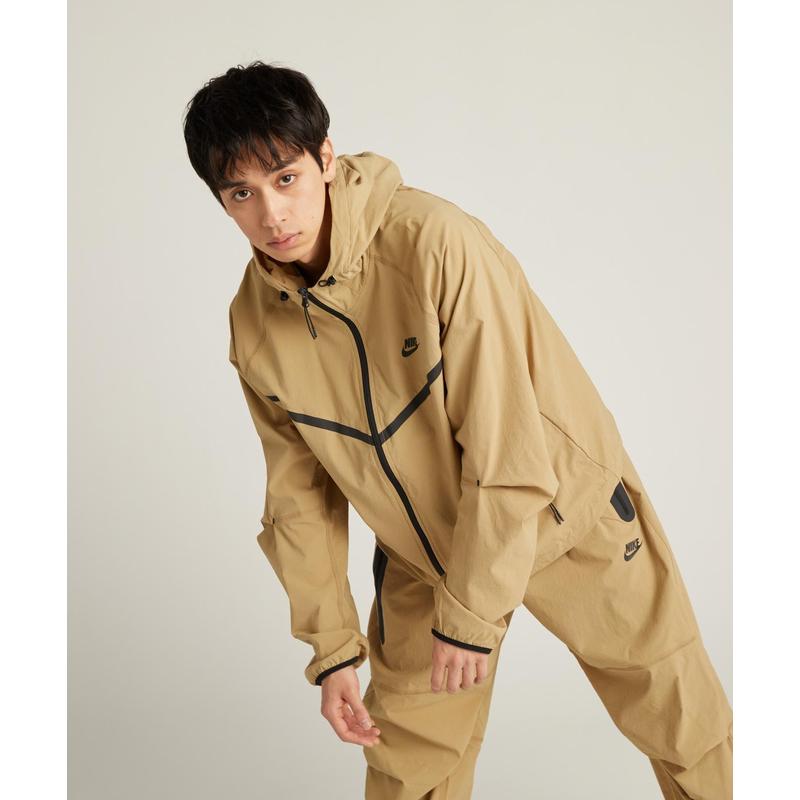 Nike中性Tech风跑步防水防风拼接撞色运动夹克外套 Beige M