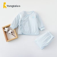 童泰(TONGTAI)秋冬款0-3月新生婴儿男女宝宝斜襟系带和服开裆保暖棉套装儿童内衣