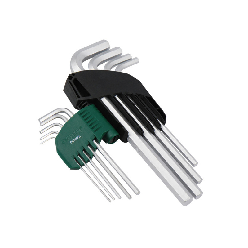 世达(SATA) 9件套铬钒钢加长内六角扳手组套 09107A 货期5-10天