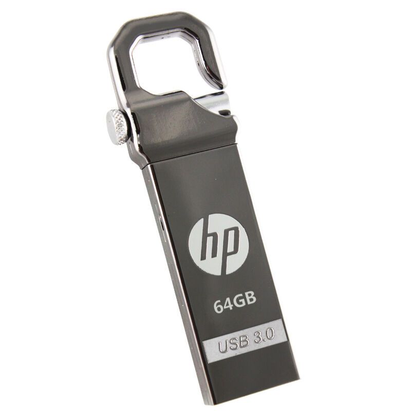惠普（HP）64GB USB3.0 U盘 x750w 金属黑 高速安全金属钩头优盘