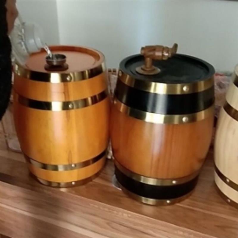 1.5l30l橡木酒桶白酒桶小木桶酒庄摆件橡木酒具复古酒桶白酒桶|茶色 3升