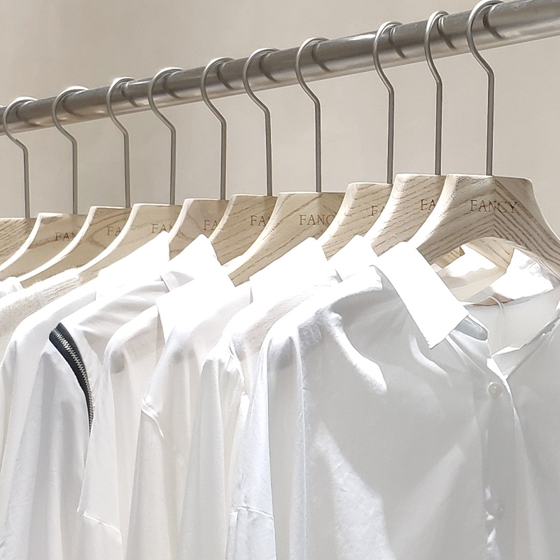 服装女装童装店专用衣服架子衣撑衣架实木质防滑无痕logo