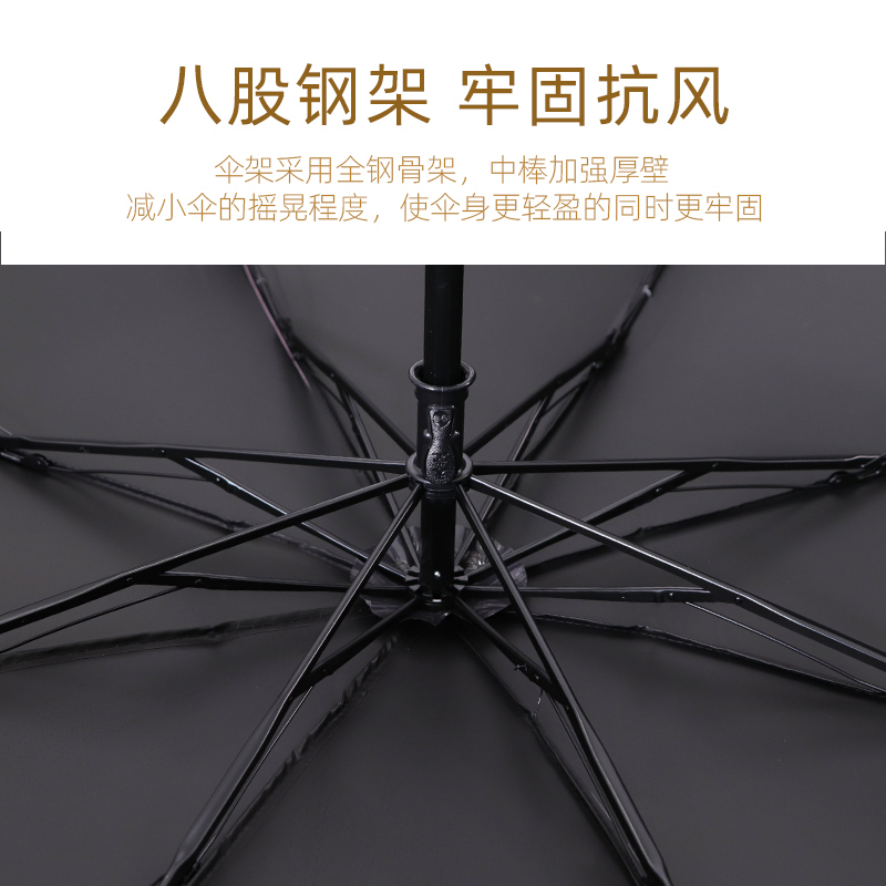 天堂伞雨伞太阳伞折叠便携遮阳s伞防晒男女晴雨两用简约 藏青色