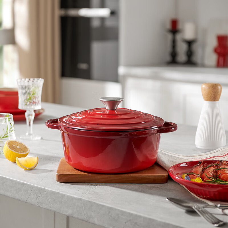 博堡(BOBER)珐琅铸铁锅 BDY-T862A-RD-