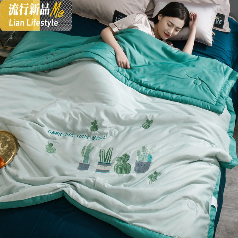 高端冰丝夏凉被夏季空调被天丝双人被芯可水人床夏天薄款被子 三维工匠