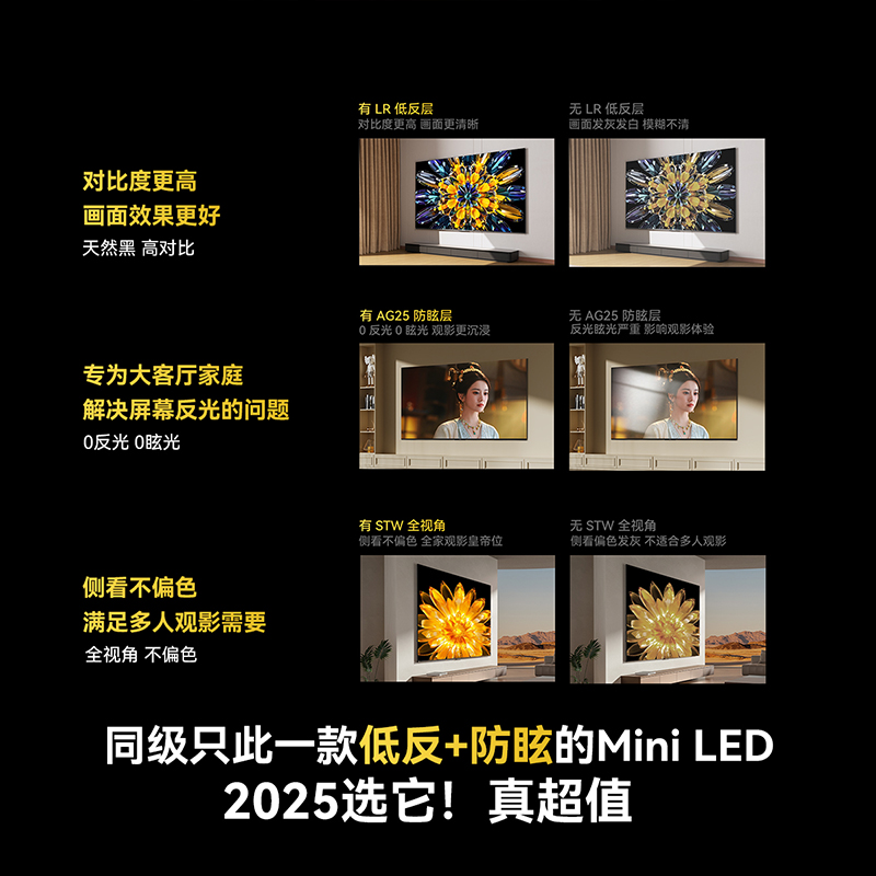 创维电视黑骑士A5F+ 55英寸低反防眩Mini LED电视机55吋 液晶智能平板4k 游戏国家补贴 A5F Mini高清大图