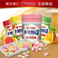 好丽友无糖口香糖101g木糖醇3+薄荷水果味花香味软糖清新口气大瓶装[黄瓶]葡萄西柚菠萝味101g*1瓶