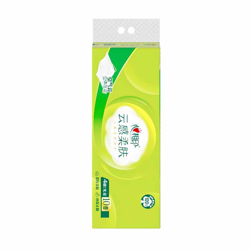 心相印卫生纸四层立体压花无芯卫生纸70g*10卷*1提RW3410