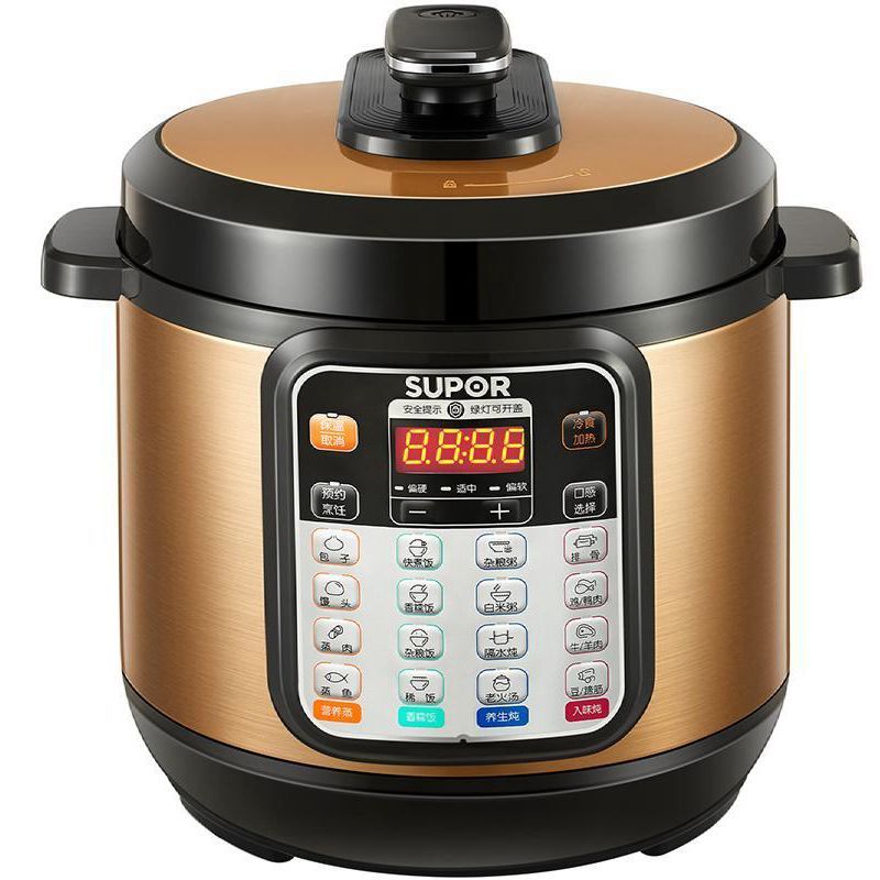 苏泊尔(SUPOR)CYSB80YC10C-120 1200W 8L 电压力锅 上蒸下煮 金 单胆 电脑控制