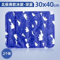 南极人软冰冰垫坐垫冰凉坐垫冰枕汽车坐垫水袋凝胶坐垫夏天季降温冰坐垫 默认尺寸 【2个装】深蓝北极熊30*40cm