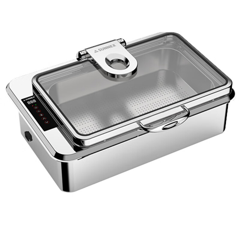 新力士钢盖版长方形电加热300W精准温控自助餐炉W21-1162M7(8.5升)