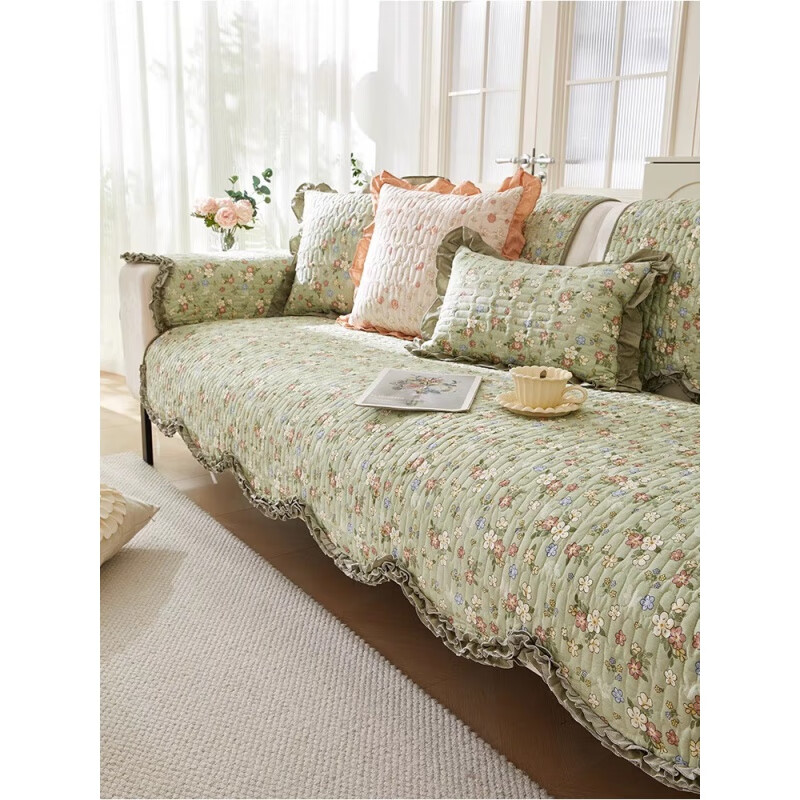 维诺亚小清新沙发垫碎花田园沙发套罩布艺三人沙发通用盖布巾四季款高清大图