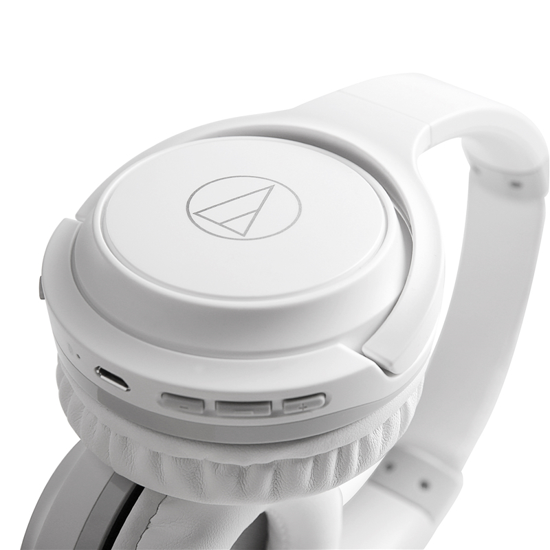 铁三角(Audio-technica)ATH-S200BT 头戴式密闭型无线蓝牙耳机 (白色) 手机耳机 无线耳机