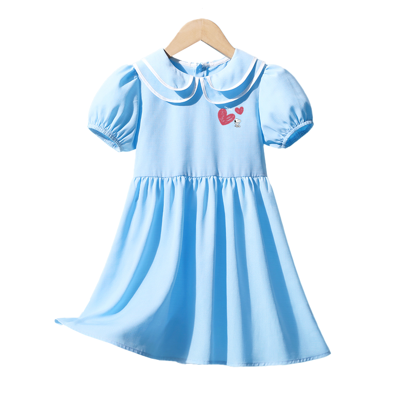 史努比(SNOOPY)女童连衣裙夏季小童韩版娃娃领公主裙新款短袖儿童裙子GBJ高清大图