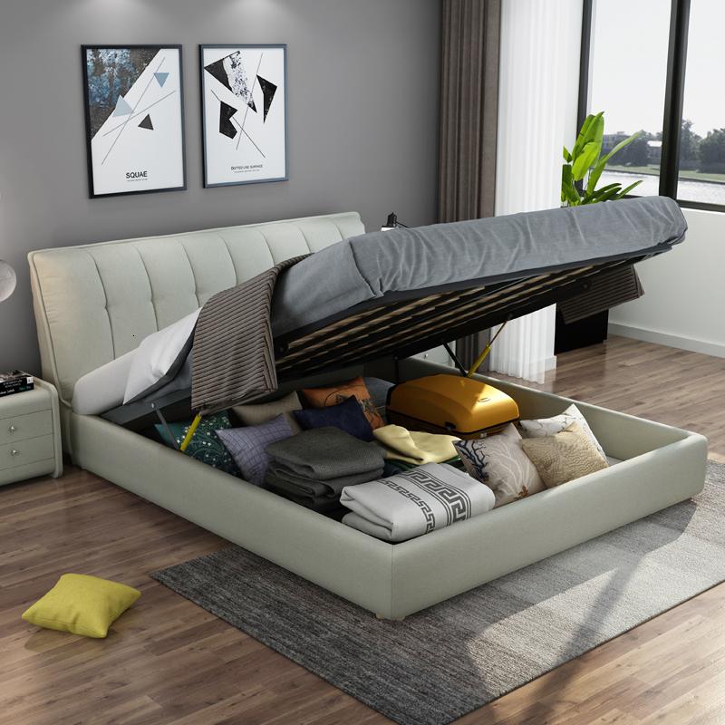 北欧布艺床可拆洗简约现代1.8米双人床小户型主卧榻榻米布床软包 床1800mm*2000mm组装式箱体床