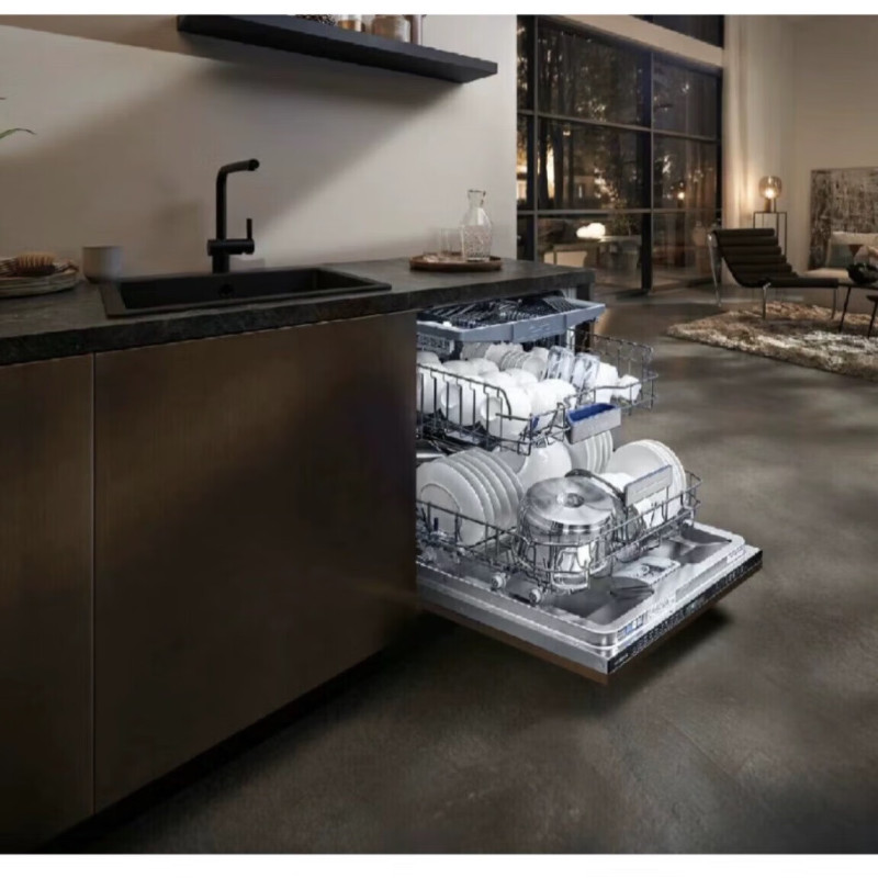 西门子 SJ85ZX00MC 晶蕾家居互联96H全能舱AI智洗触碰开门16套 含面板蒸饭柜高清大图