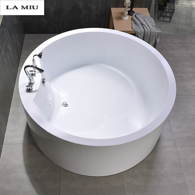 亚克力嵌入式酒店工程缸独立式家用圆形浴缸加深双人泡澡浴池波迷娜