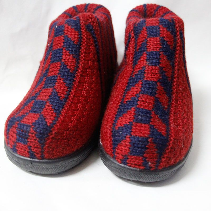 手工毛线棉鞋手工成品棉鞋防滑保暖长毛绒棉鞋居家保暖鞋清仓邮