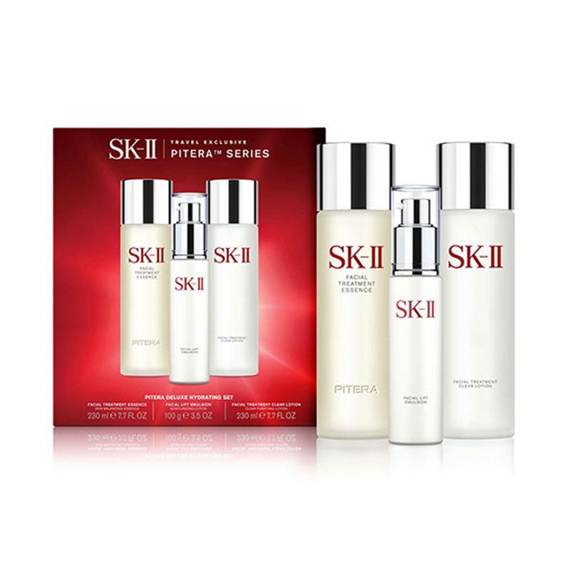 SK-II多方位三件套面部护肤套装 清滢露230ml+神仙水230ml+乳液100g 补水保湿控油平衡清爽不粘腻高清大图