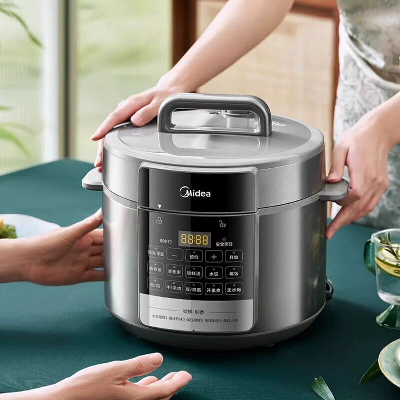 美的电压力锅家用智能6L双胆大容量电高压锅多功能全自动饭煲智能 MY-E6910高清大图