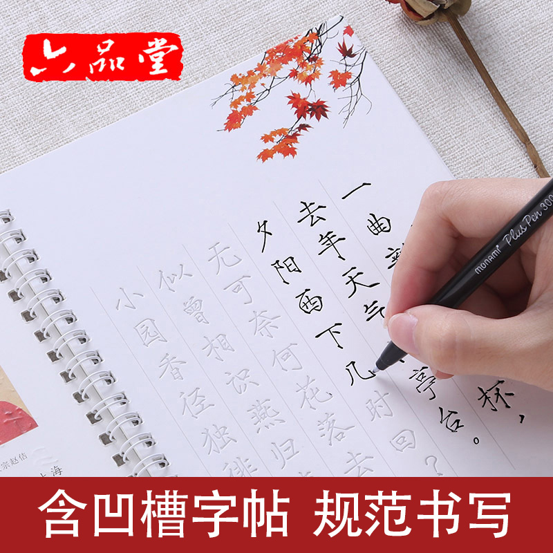 六品堂瘦金体字帖成人行书行楷练字帖钢笔字速成宋徽宗瘦金体书法本唯美古风小清新楷书硬笔书法临摹练字 升级瘦金体[精选版二]