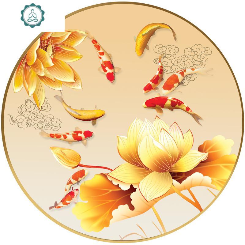 九鱼图十字绣2019新款绣线绣小件客厅满绣挂件小幅自己绣圆形简约 封