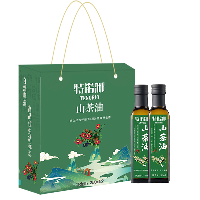特诺娜低温冷榨山茶油礼盒250ml*2