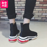ins超火的鞋子韩版休闲鞋街拍运动鞋女松糕厚底弹力袜子鞋老爹鞋