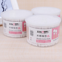 白色 500支双头盒装棉签棉花棒一次性卸妆化妆掏耳朵木棒清洁卫生棉棒