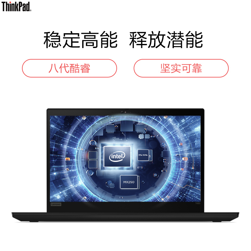 联想ThinkPad T490(08CD)第八代英特尔酷睿i5 14英寸轻薄本笔记本电脑(i5-8265U 8G 512GSSD FHD)防眩光屏