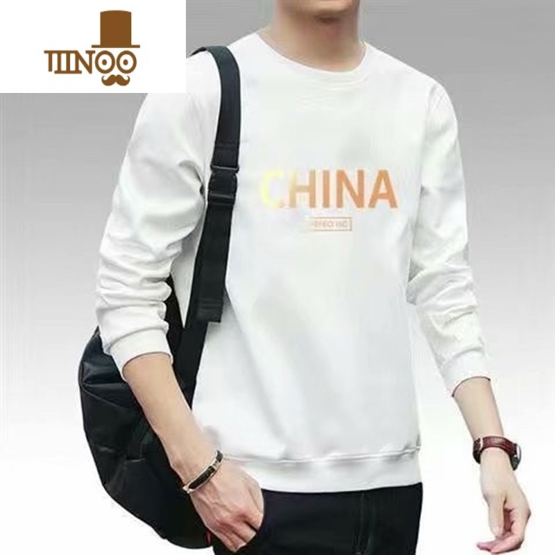 YANXU干活穿的衣服工地上班工作宽松百搭长袖t恤卫衣男男搭班地高清大图