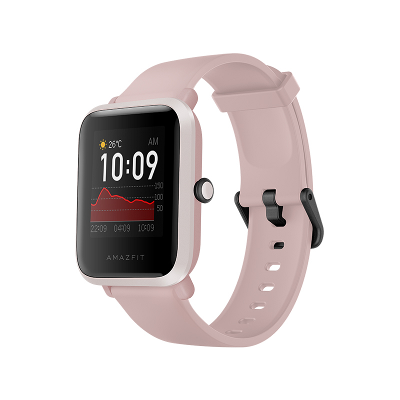 Amazfit 智能运动手表米动手表青春版1S 华米科技运动手表 GPS NFC 消息提醒 心率检测 暖粉