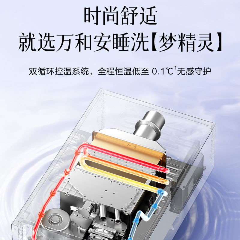 万和安睡洗V8 16升燃气热水器家用一级能效变频水伺服恒温下置风机天然气 JSLQ27-V8W16图片