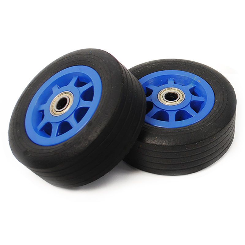 手拉车橡胶轮子轴承购物车轮便携拉杆车轱辘行李拖车轮小拉车配件中号