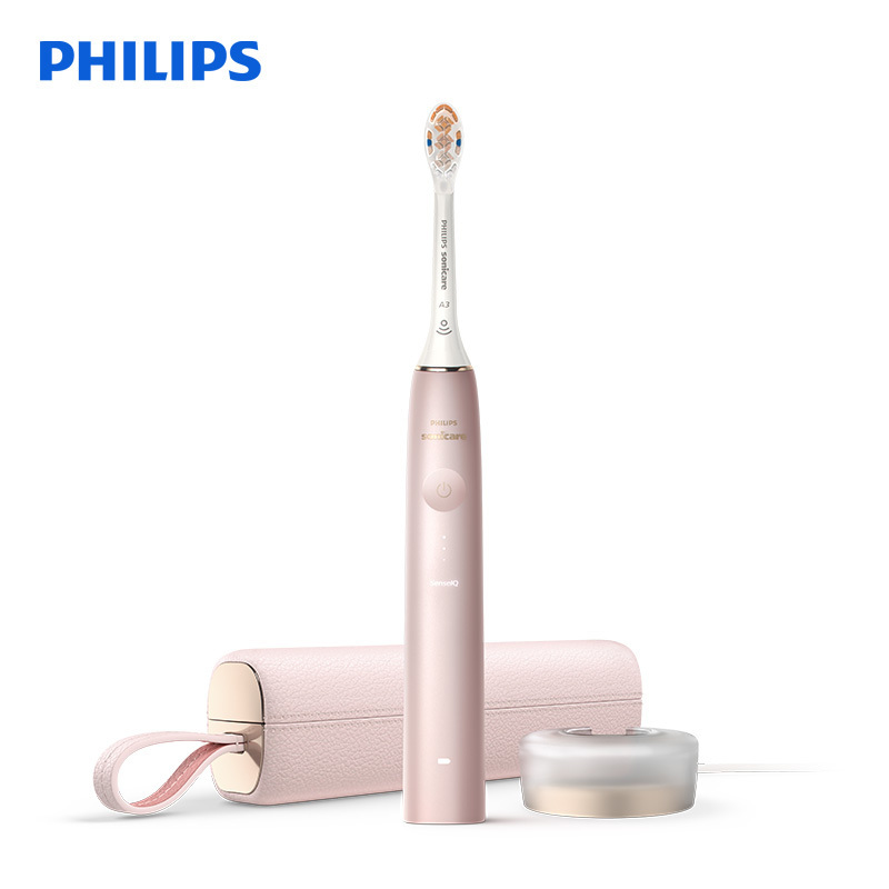 飞利浦(PHILIPS)电动牙刷 成人声波震动式 男女充电式牙刷 清洁/美白/护龈 多效合一 HX9996樱花粉