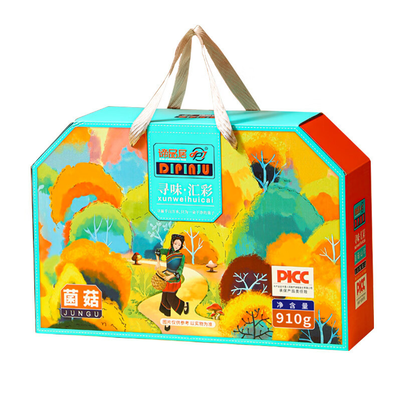 谛品居山珍礼盒910g菌香浓郁营养丰富寻味汇彩爽滑醇厚