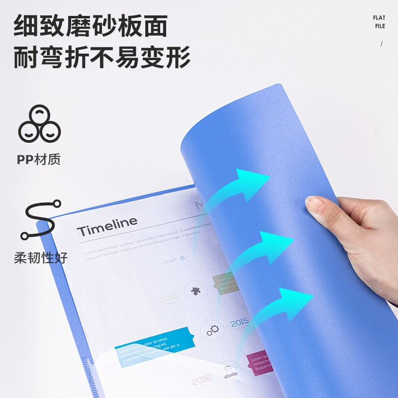 得力5384文件夹A4纸打孔文件夹3孔O型夹(蓝)