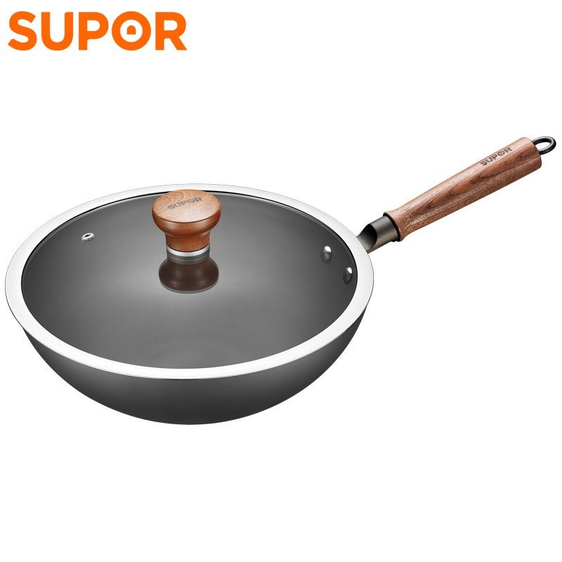 苏泊尔(SUPOR) 芯铁Ⅱ炒锅真不锈炒菜锅铁锅家用无涂层锅具 明火燃气灶适用