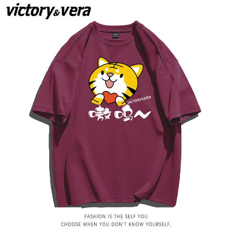 VICTORYVERA短袖女韩版ins夏季新款百搭T恤宽松bf风学生印花上衣图片