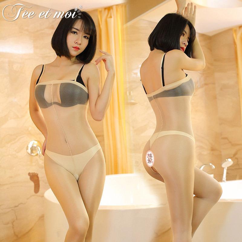 情趣丝袜女士sm性感内衣透明防滑薄开档连裤袜带连身袜