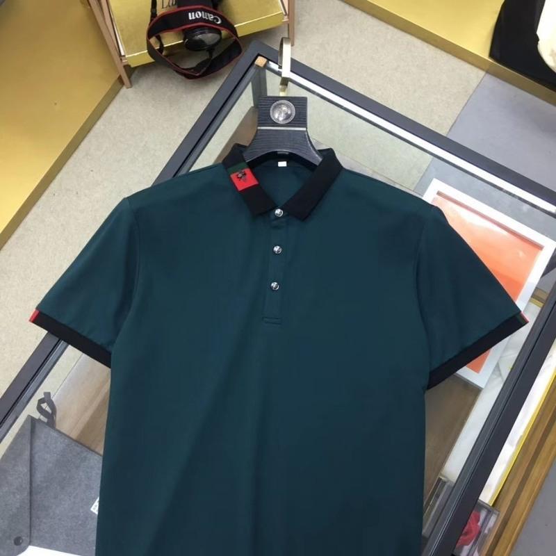 新款夏季男装高端小蜜蜂丝光珠地polo衫男休闲时尚商务短袖款 白色 M