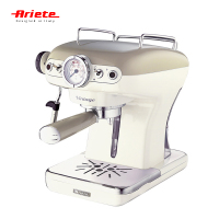 阿里亚特（Ariete）1389意式半自动咖啡机 复古米白色 家用高压蒸汽奶泡 泵压萃取卡布奇诺拉花意式咖啡机