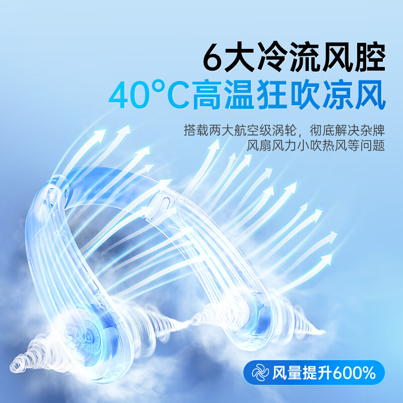 名创优品(MINISO)挂脖风扇小风扇随身便携式usb电风扇超长续航无叶静音 流金色卡其色 (起订量:100个)*高清大图