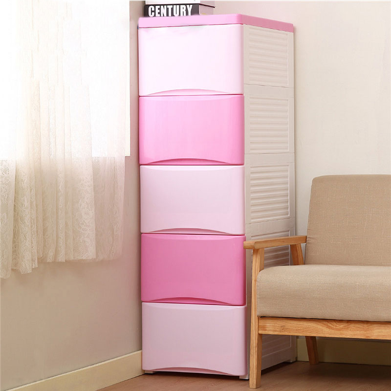 也雅(Yeya)塑料收纳柜子衣柜G-40115儿童储物柜五层41*54*131收纳层架