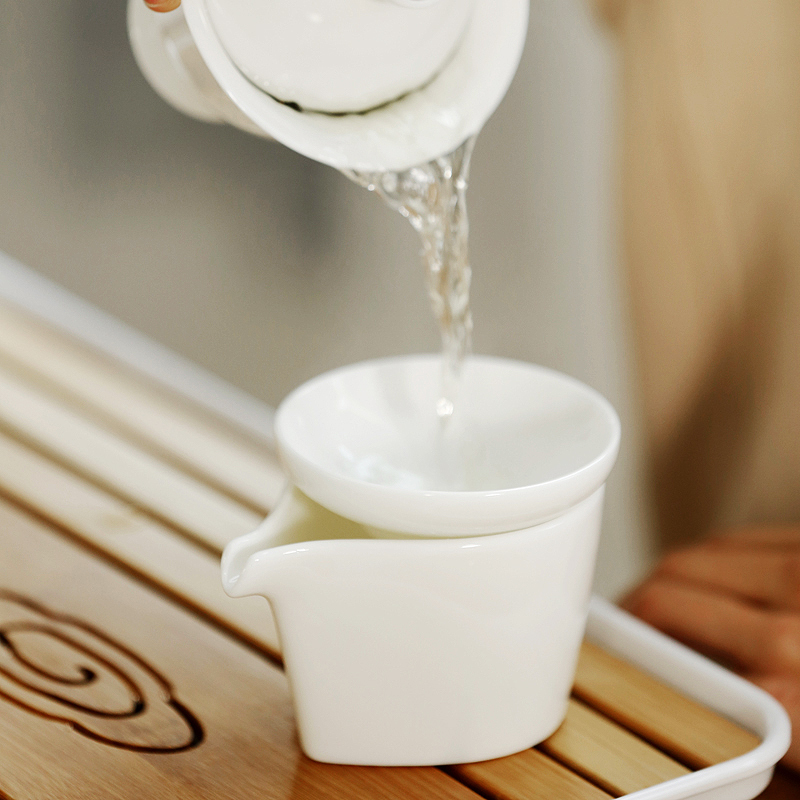 尚帝(shangdi)羊脂玉瓷功夫茶具套装德化白瓷整套茶具茶壶茶杯陶瓷盖碗过滤赠送茶盘