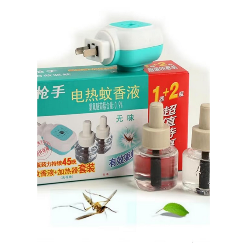 枪 手 电热蚊香补充液无味直插电式驱蚊灭蚊水45ml/盒高清大图