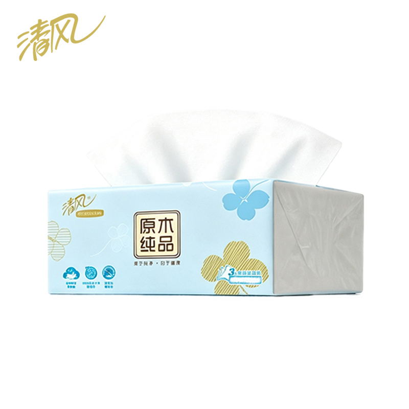 清风 AR33MGW 幸运草系列 3层110抽/包 3包/提 抽取式面巾纸(计价单位:提)