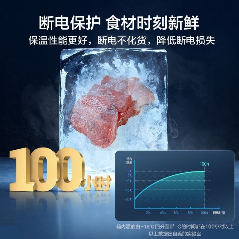 [官方正品]美的271升 商用家用囤货冰柜 大容量冷藏冷冻双箱双温冷柜 可移动蝶形门 卧式冰箱 BCD-271VMQ图片